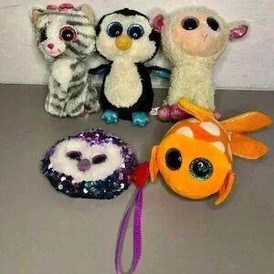 4 TY Beanie boos /babies & coin purse